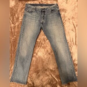 LEVI'S BUTTON FLY 501 BLUE DENIM JEANS 36 x 32 LEVI STRAUSS CO. ORIGINAL RIVETED